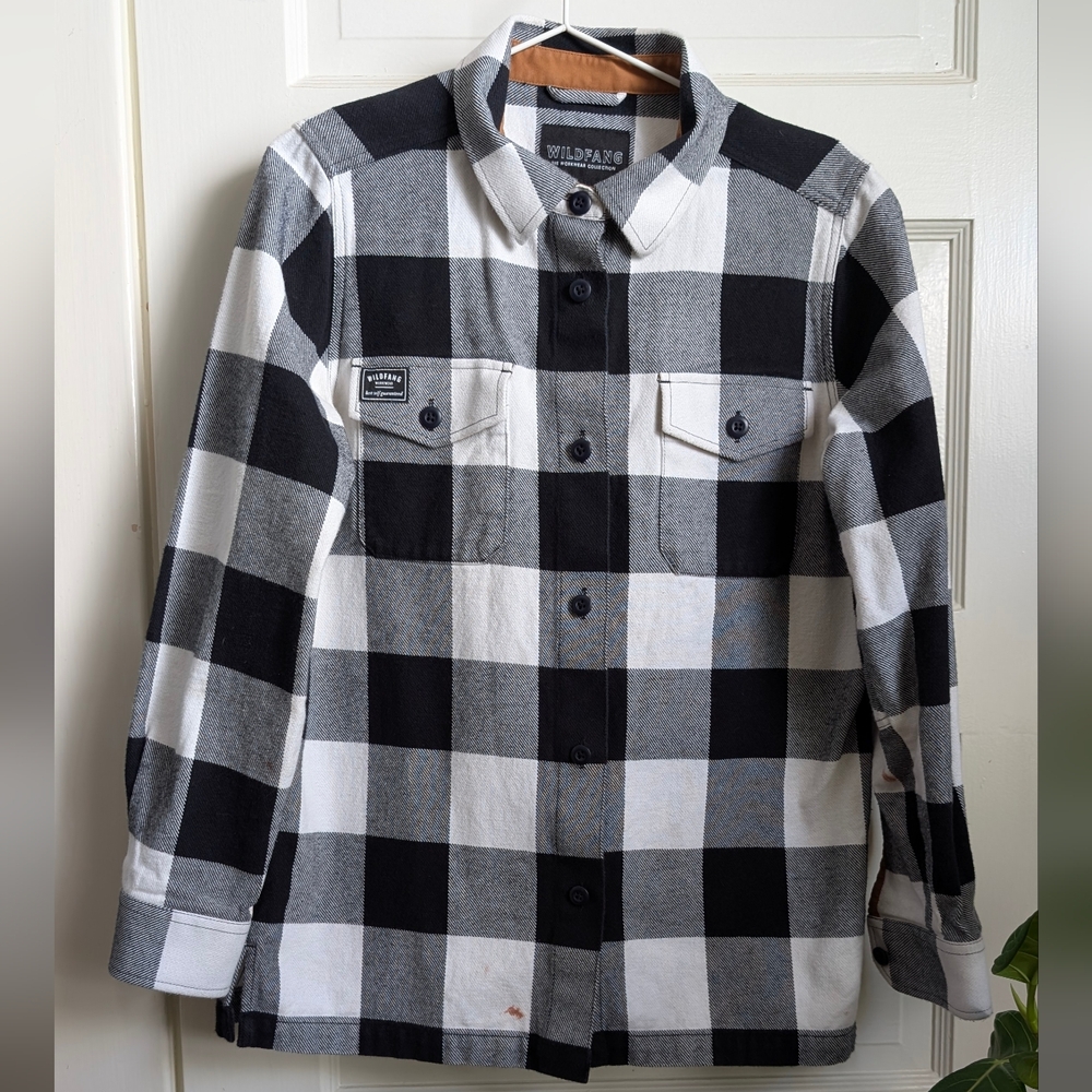 Black and Buffalo Plaid Shirt Jacket